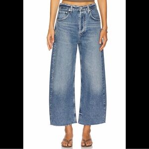 Citizens Of Humanity Ayla Barrel Bow Leg Jean in Telegraph Raw Hem 27